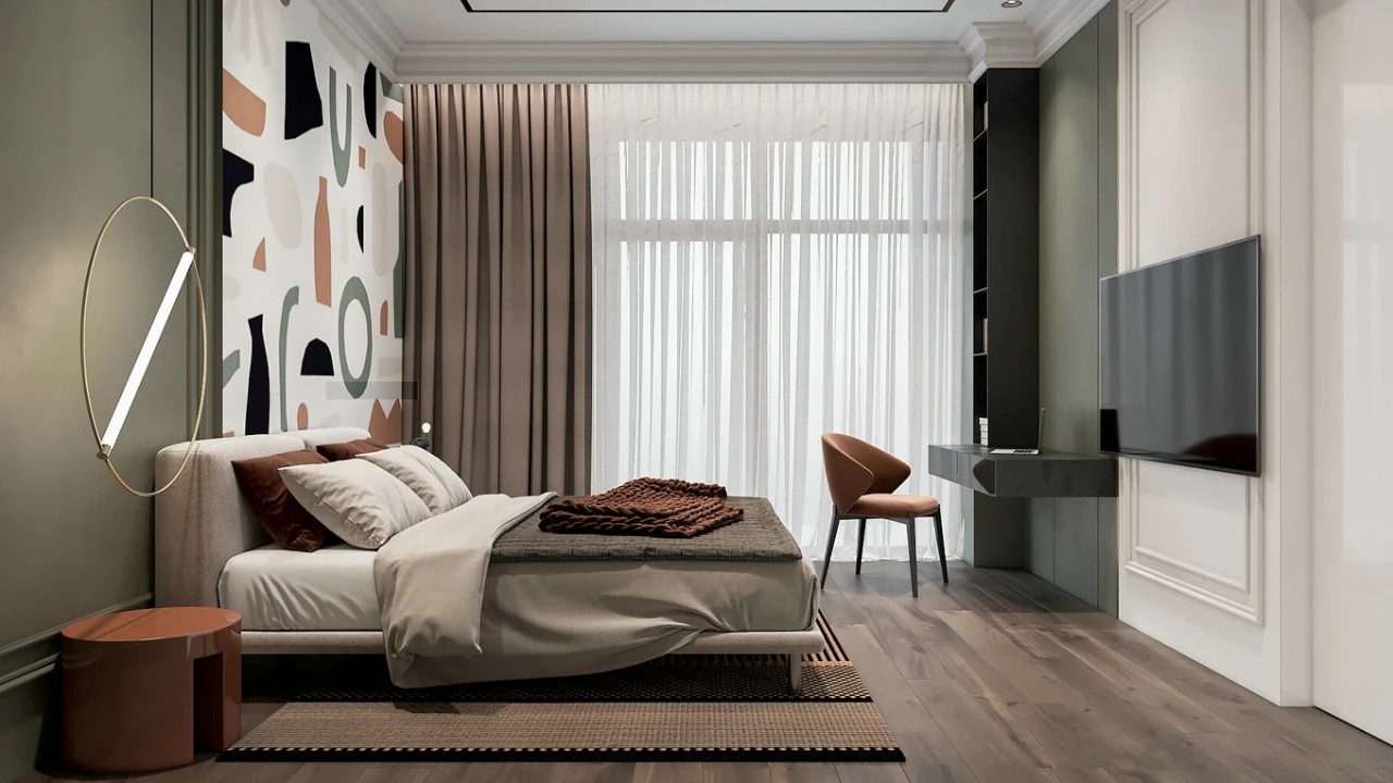 南寧塞納左岸143㎡現(xiàn)代簡約臥室裝修效果圖