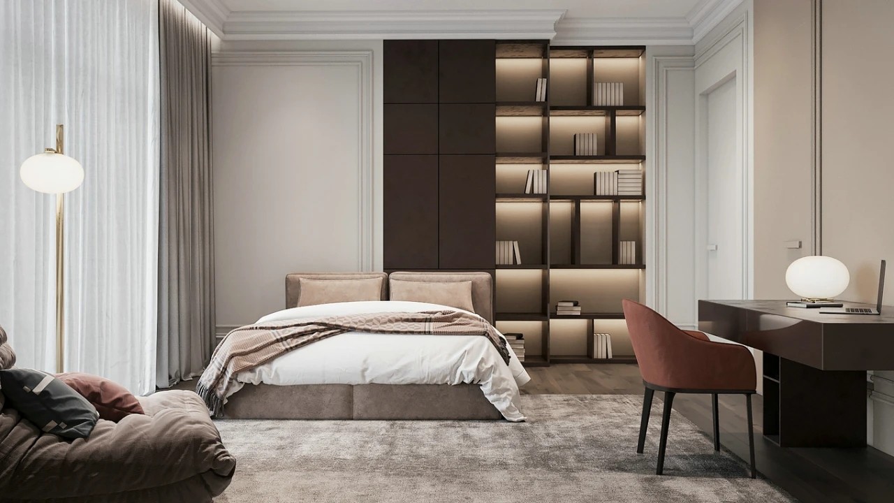 南寧塞納左岸143㎡現(xiàn)代簡約臥室裝修效果圖