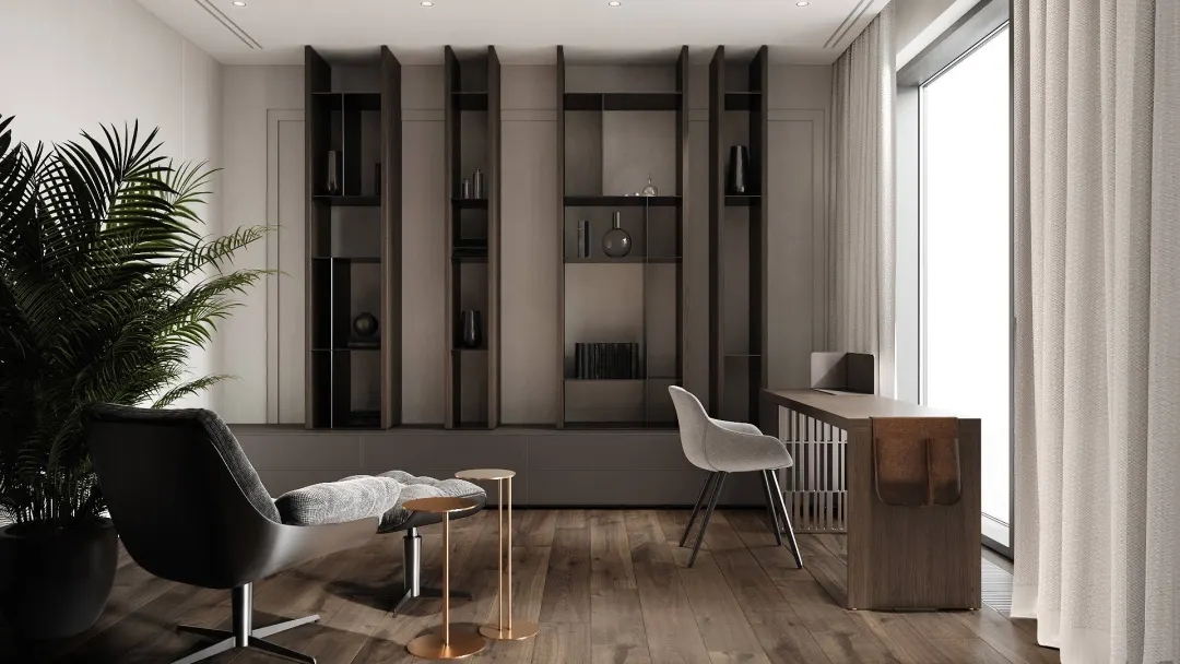 南寧塞納左岸143㎡現(xiàn)代簡約書房裝修效果圖