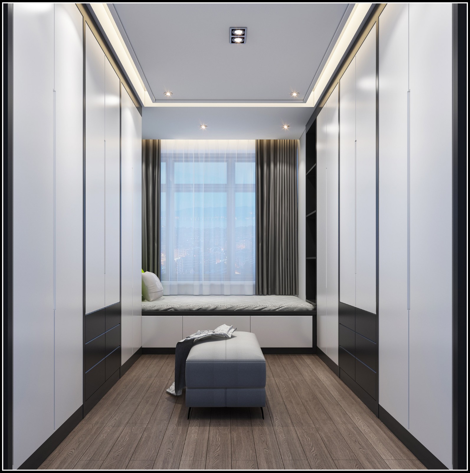 南寧嘉和城溫莎堡225㎡衣帽間現(xiàn)代簡約裝修風格案例效果圖