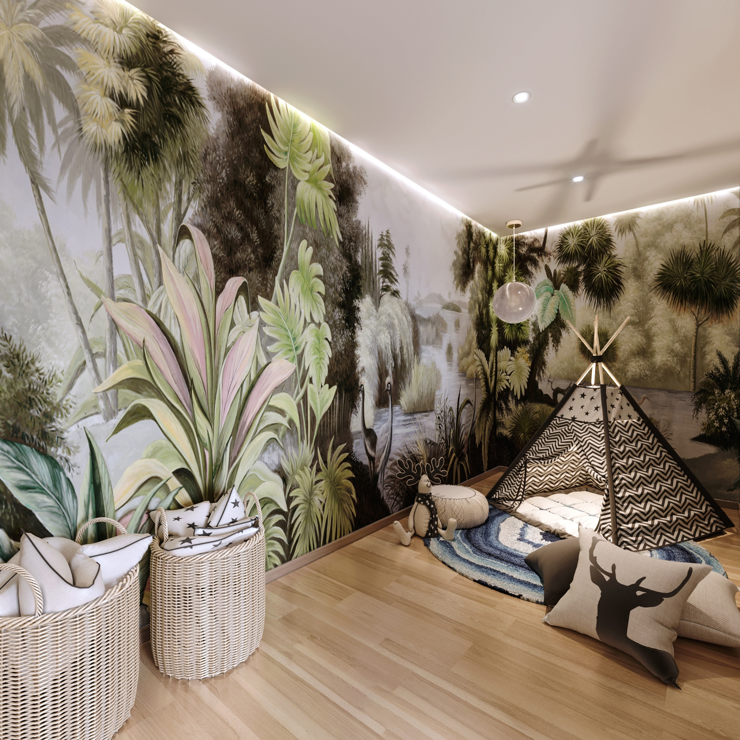 南寧云景山語城170㎡北歐裝修風(fēng)格案例效果圖