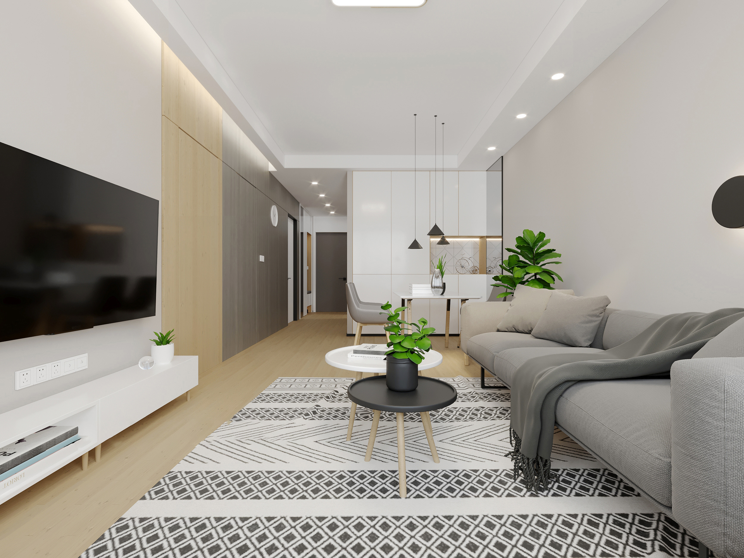 南寧光明城市夢溪苑160㎡客廳現(xiàn)代簡約裝修風(fēng)格案例效果圖