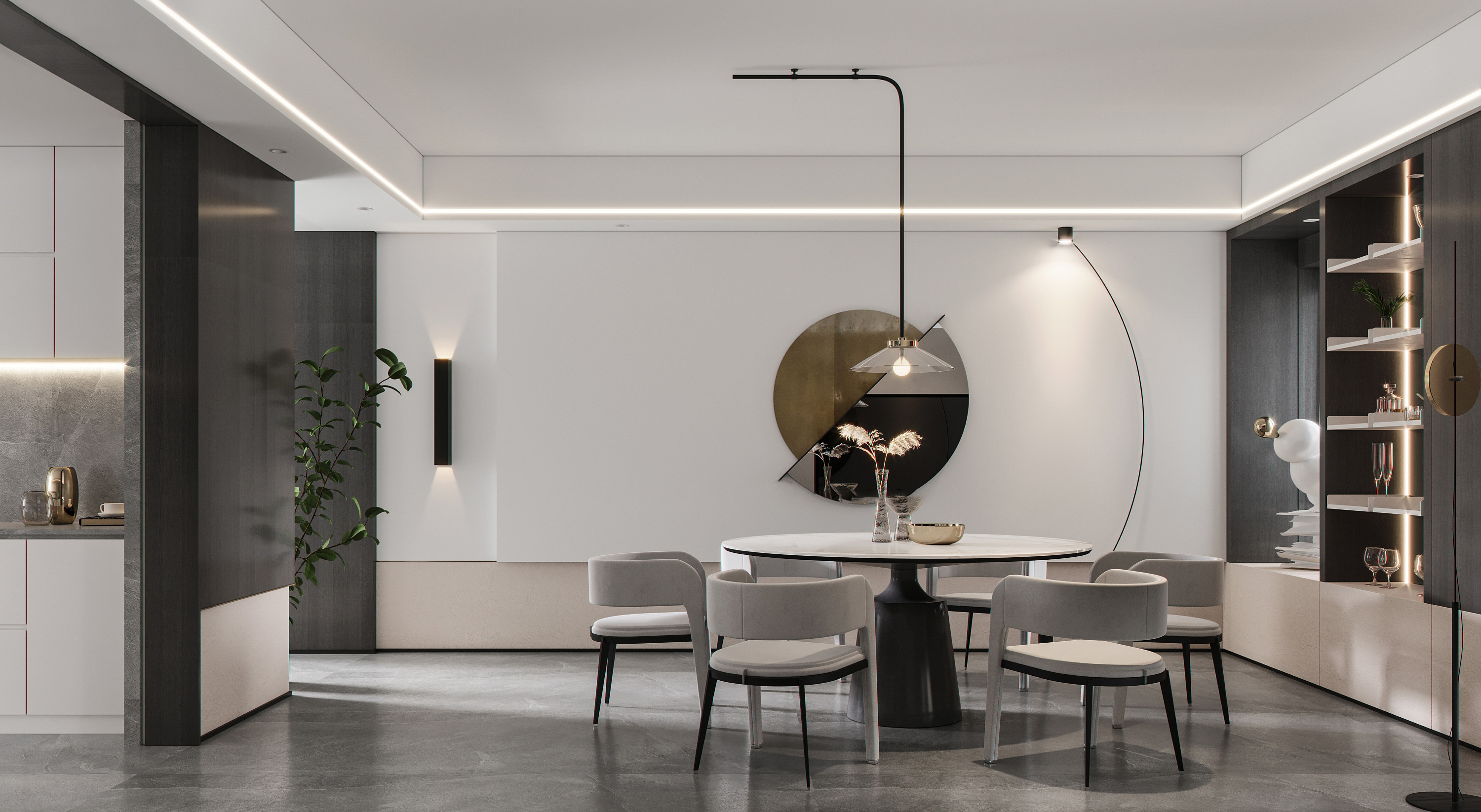 南寧嘉和城高迪公館260㎡餐廳現(xiàn)代裝修風格案例效果圖