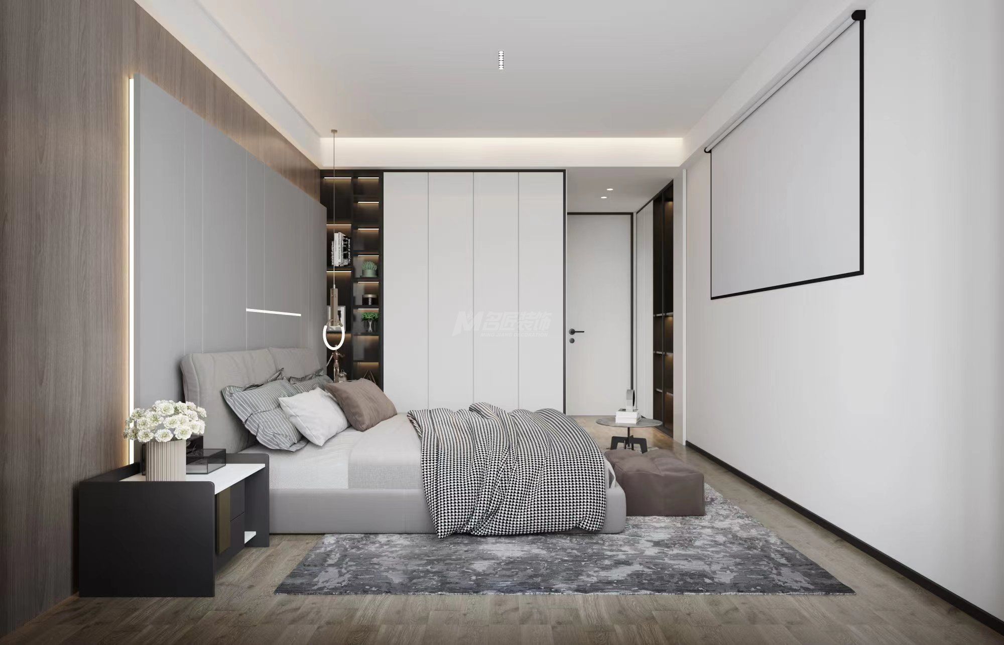 優(yōu)優(yōu)家園133㎡主臥現(xiàn)代簡約裝修風格效果