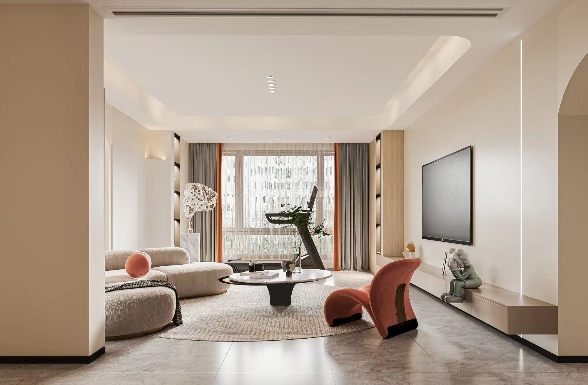 南寧廣源華府128㎡客廳現(xiàn)代簡(jiǎn)約裝修風(fēng)格效果圖