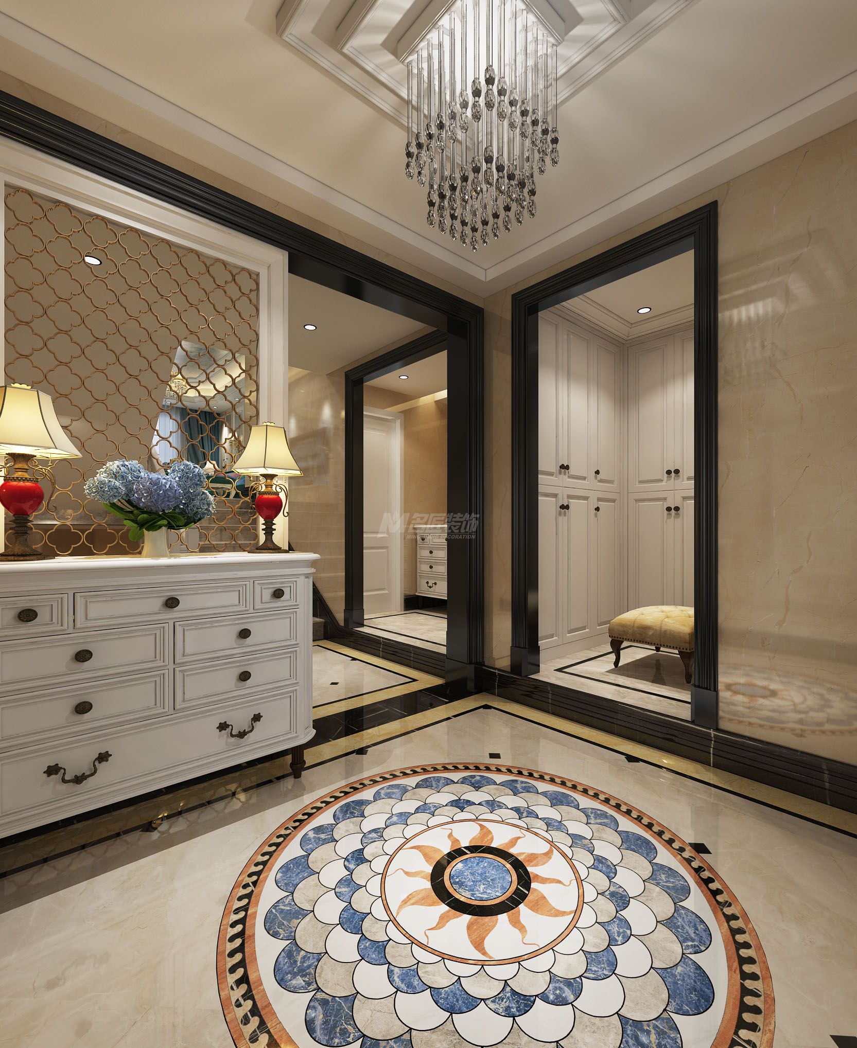 南寧嘉和城360㎡入戶玄關(guān)歐式裝修風(fēng)格案例效果圖