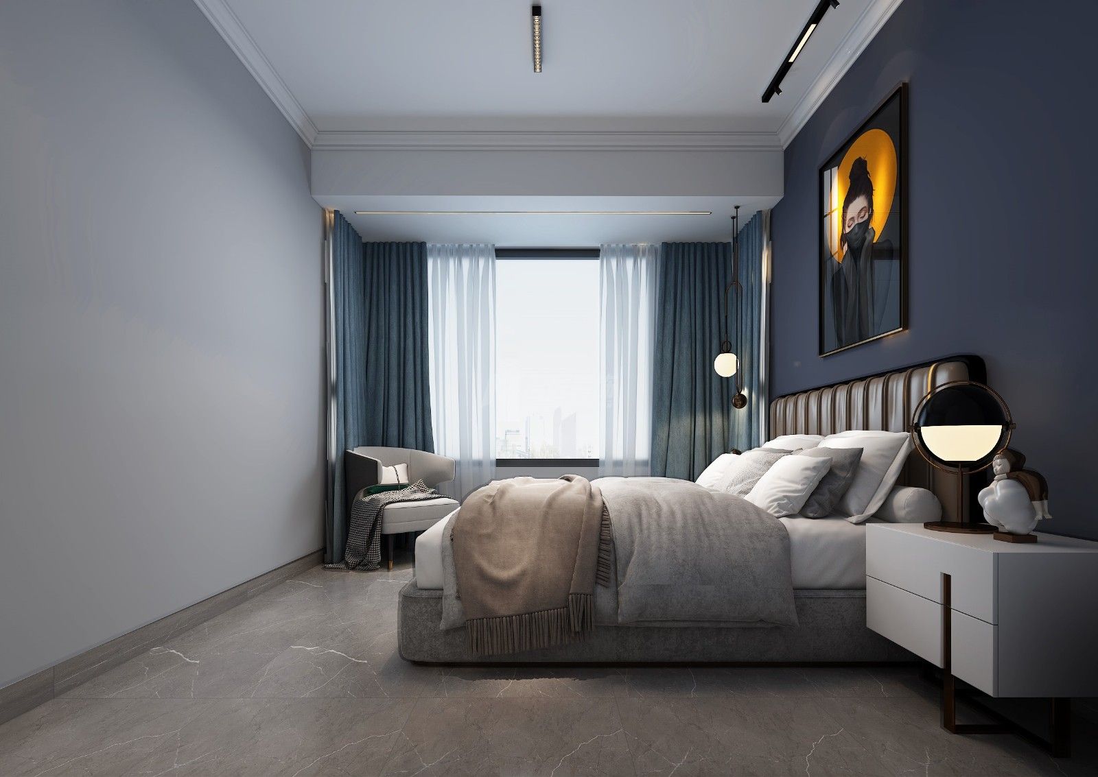 陽光城麗景灣130㎡主臥現(xiàn)代簡約裝修風(fēng)格效果圖