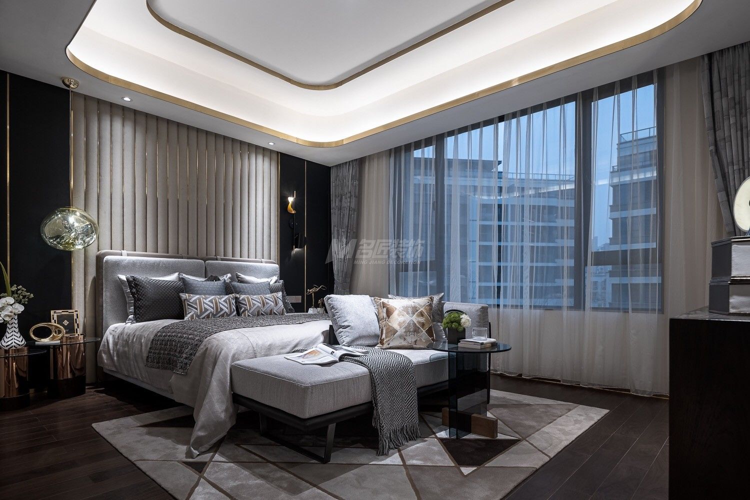 冠江墅216㎡主臥現(xiàn)代簡(jiǎn)約裝修風(fēng)格效果圖