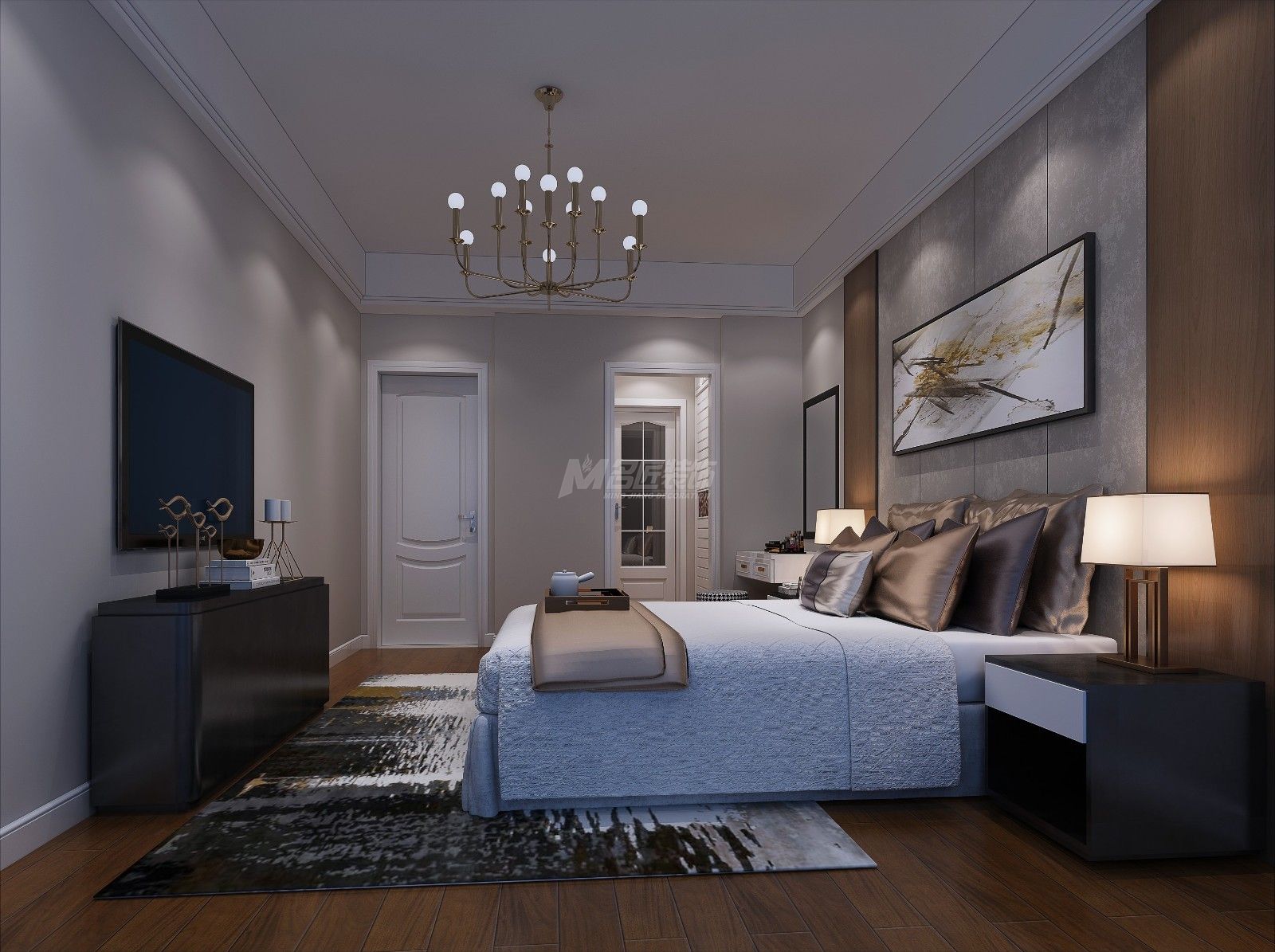 嘉和城溫莎南郡280㎡次臥現(xiàn)代簡約裝修風(fēng)格效果圖