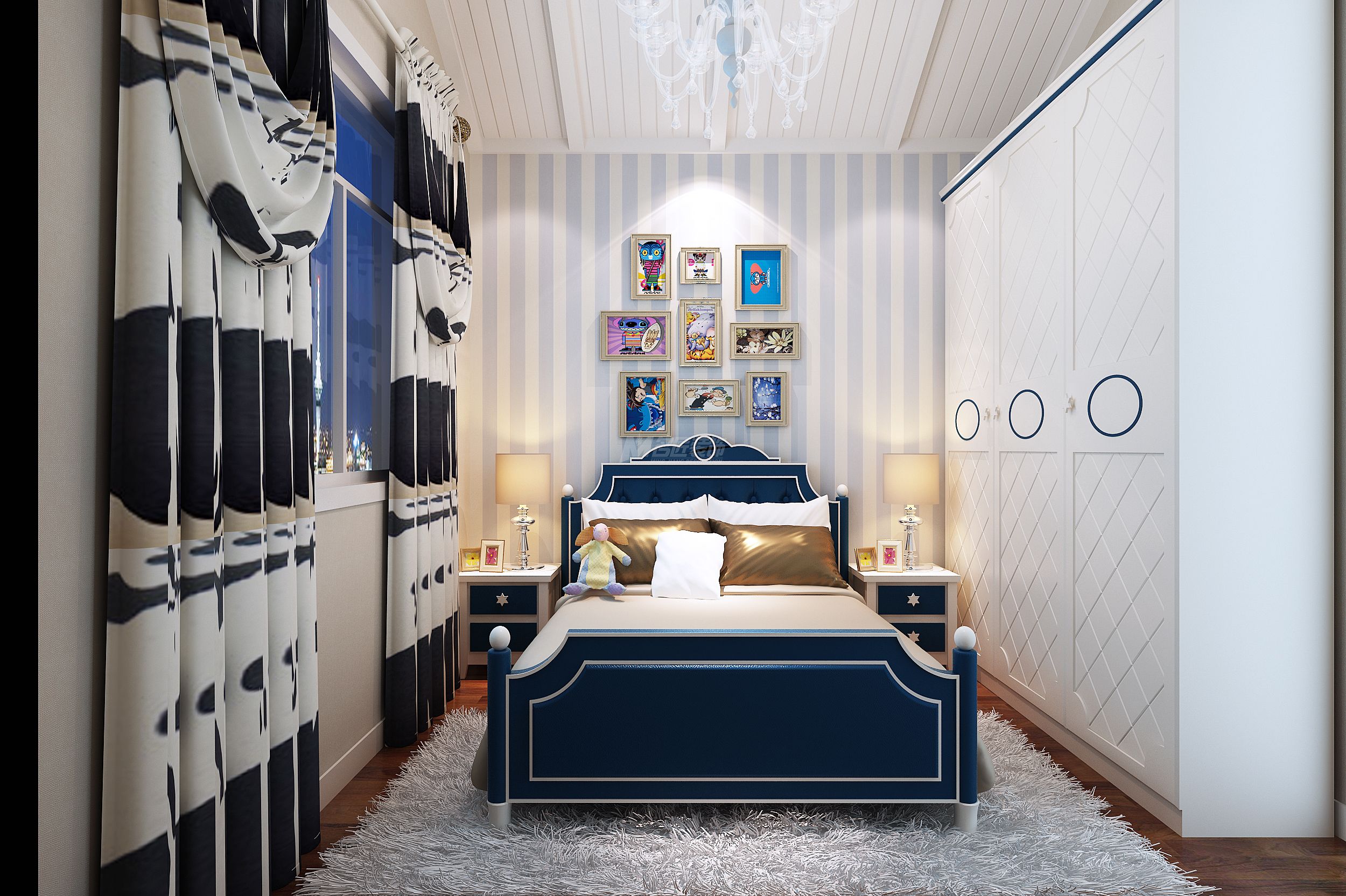 碧桂園680㎡次臥中式裝修風(fēng)格效果圖