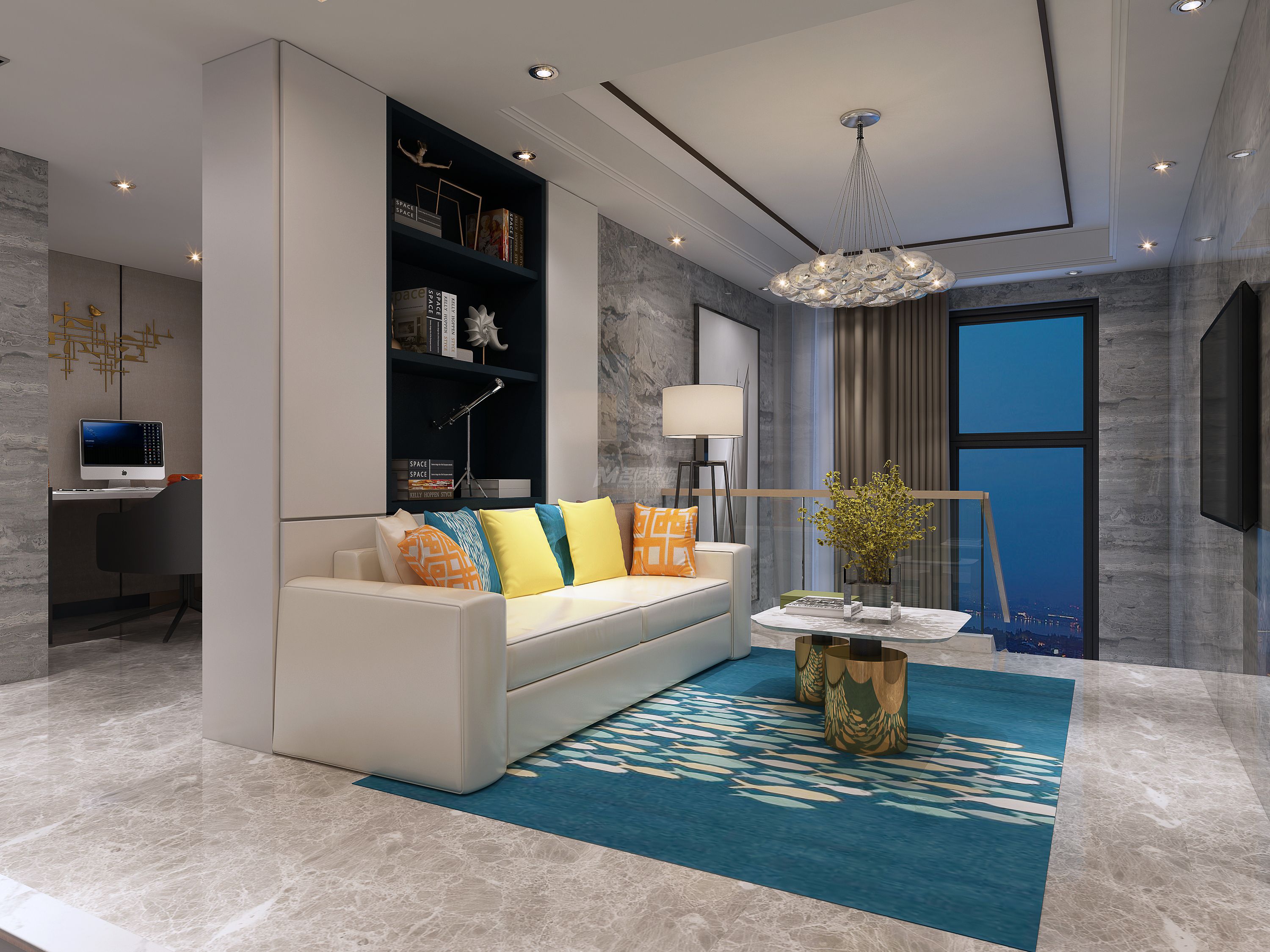 嘉和城溫莎南郡280㎡書房小憩區(qū)現(xiàn)代簡約裝修風(fēng)格效果圖