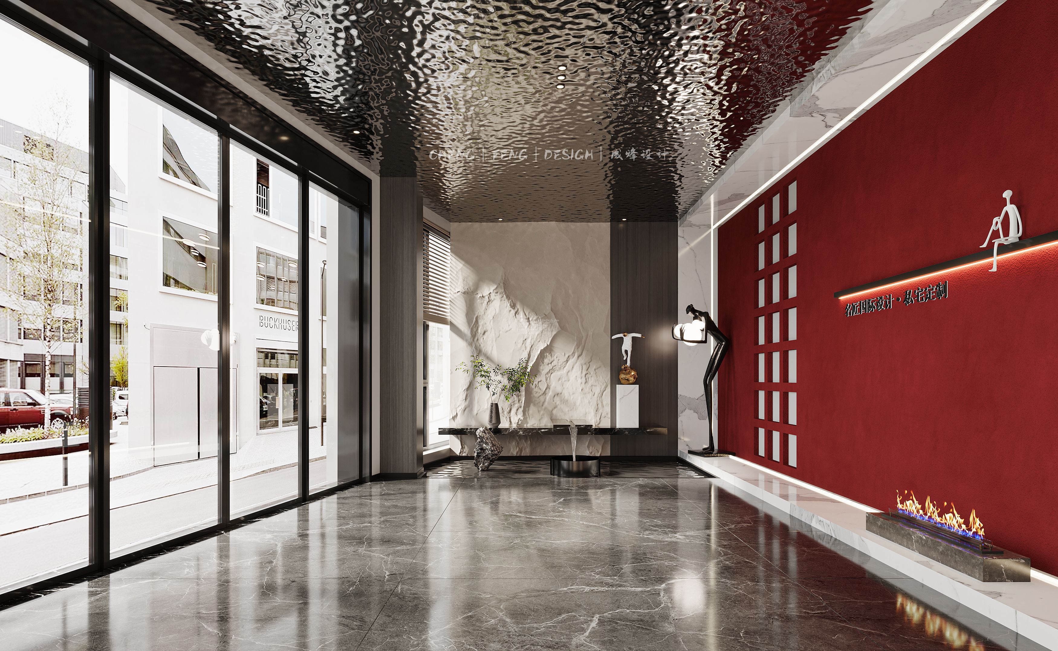 湛江家居美學(xué)館2000㎡入戶門現(xiàn)代輕奢裝修案例效果圖