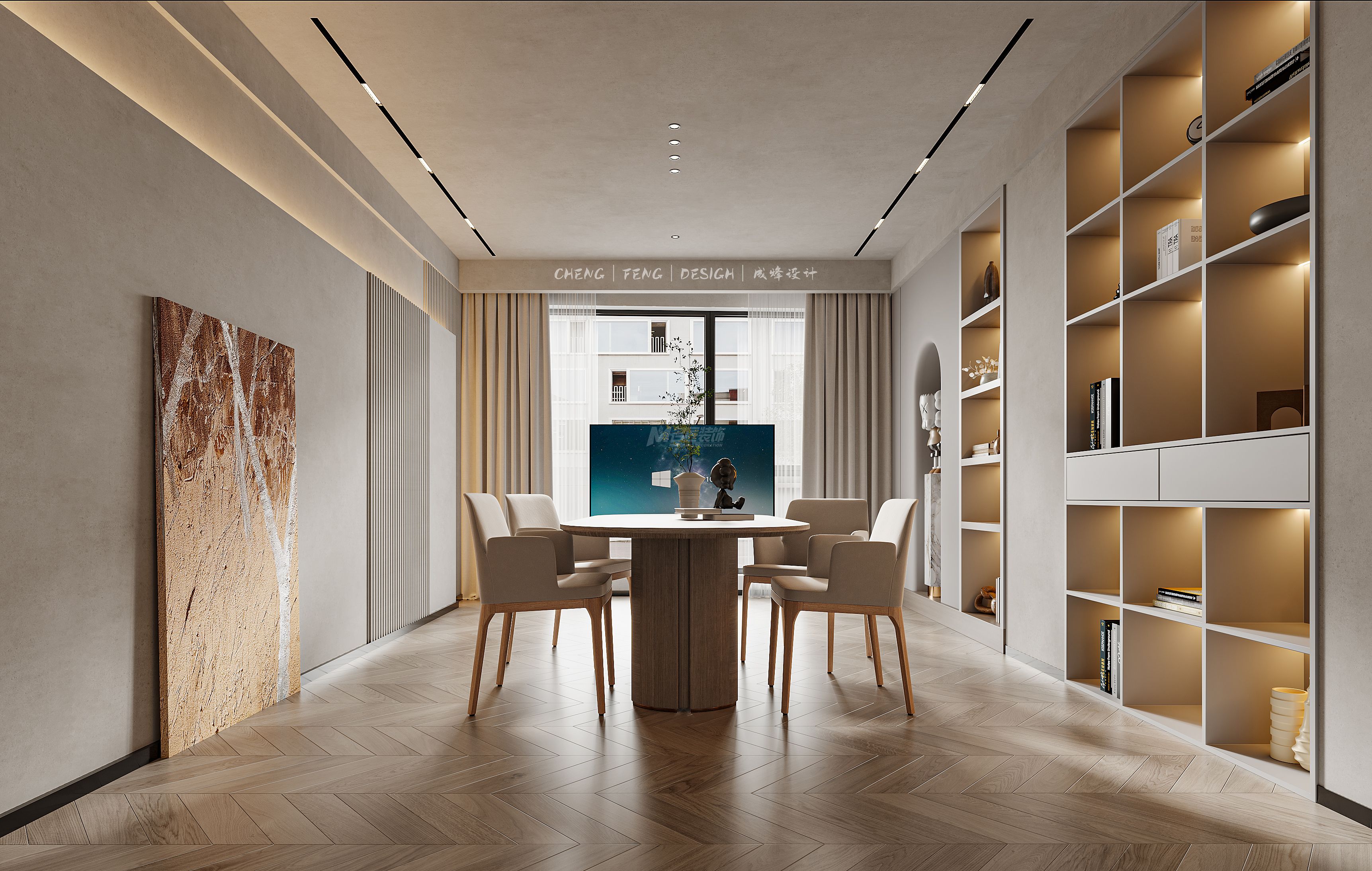 湛江家居美學(xué)館2000㎡會(huì)議室現(xiàn)代輕奢裝修案例效果圖