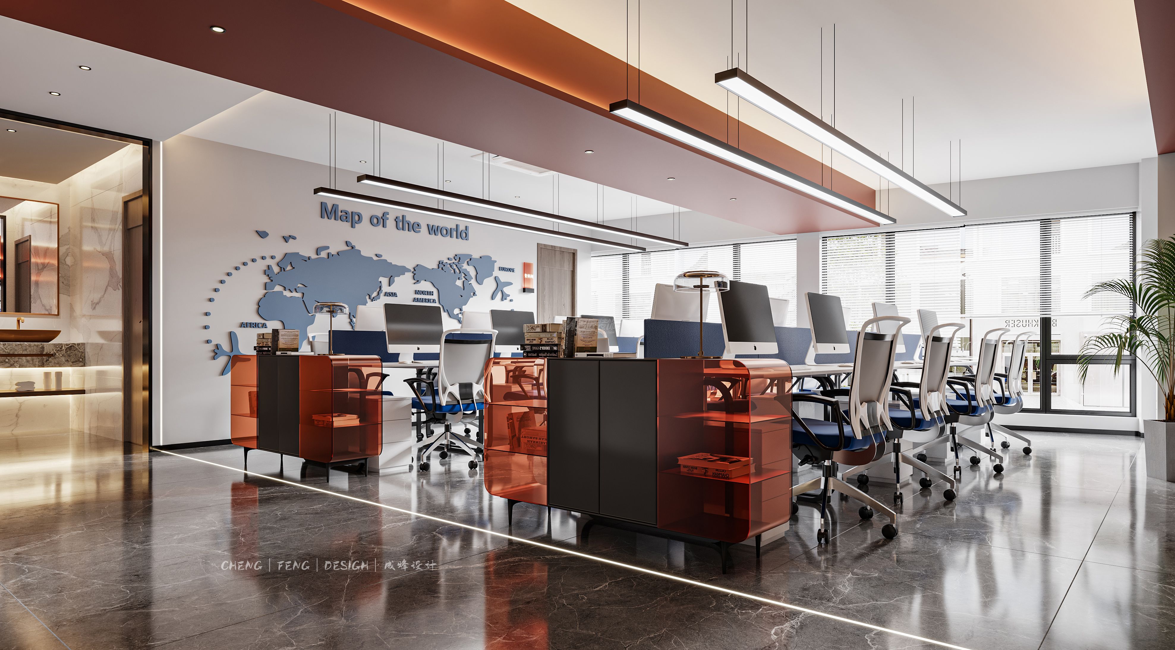 湛江家居美學(xué)館2000㎡辦公區(qū)現(xiàn)代輕奢裝修案例效果圖