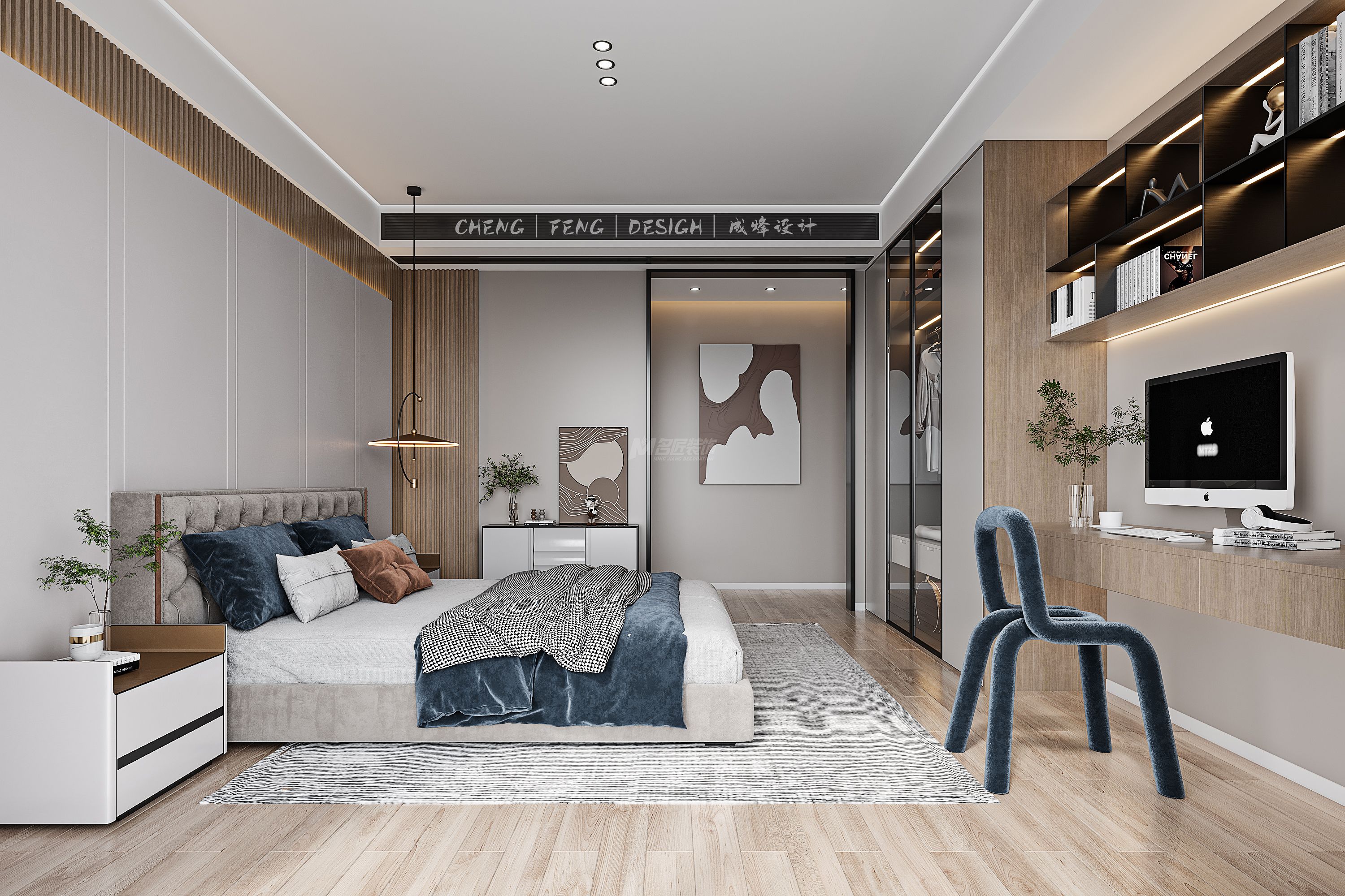 龍光天曜400㎡男孩房現(xiàn)代輕奢裝修風(fēng)格效果圖