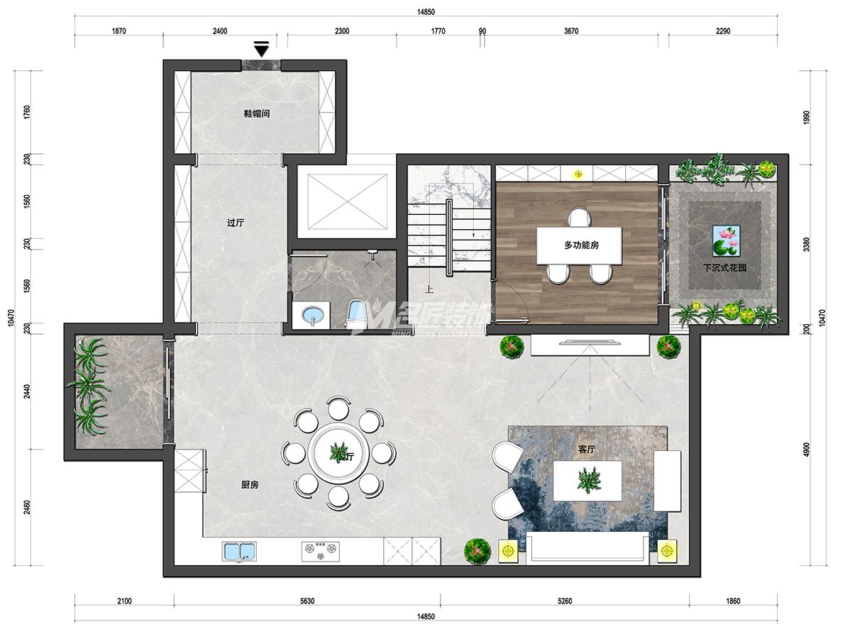 南寧恒大華府別墅負二層平面布置圖