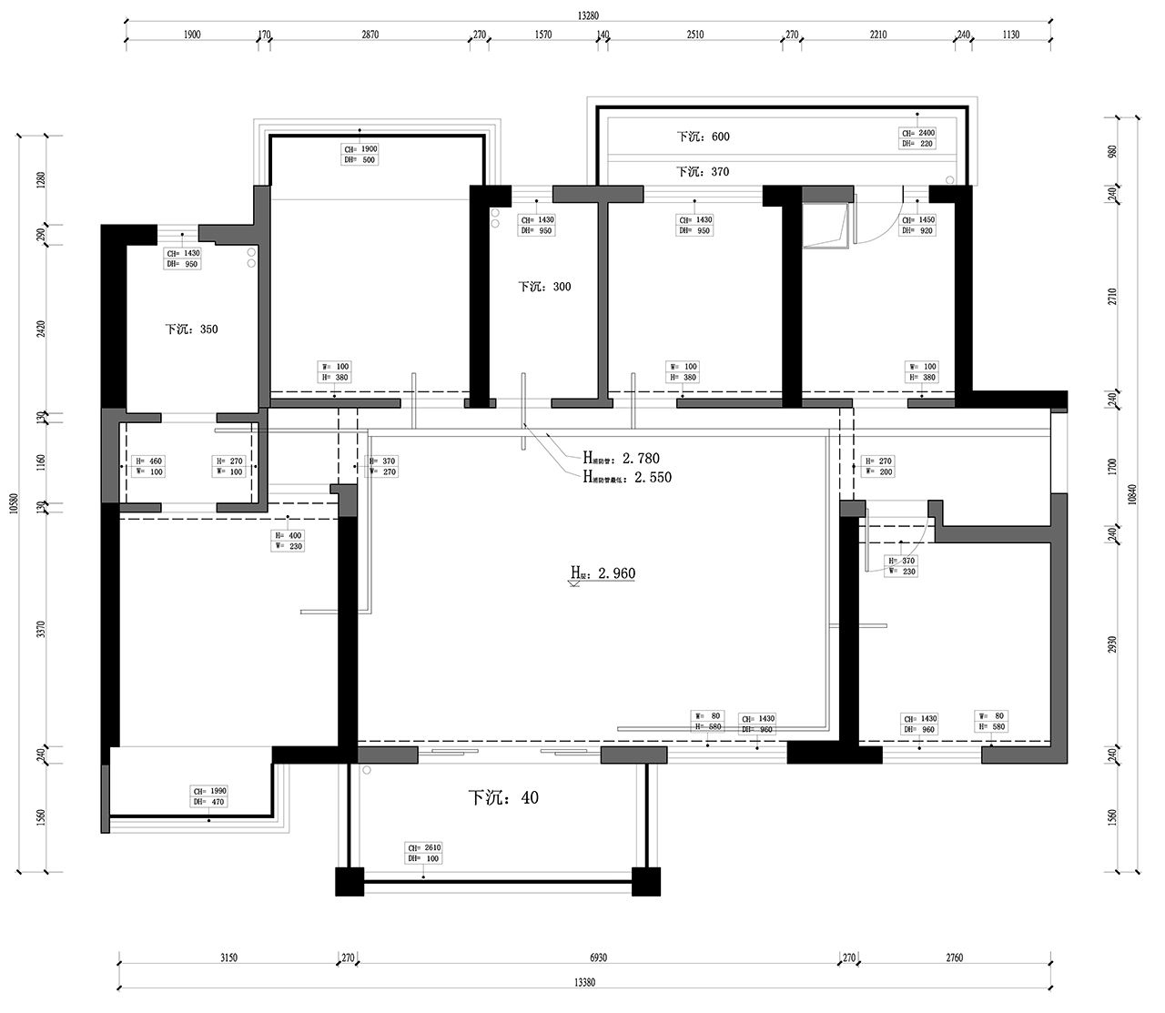 寶能城131㎡戶型平面圖