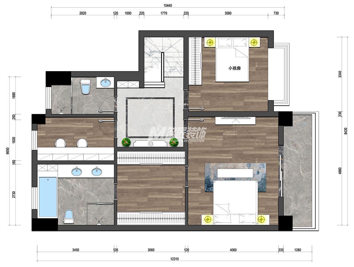 南寧恒大華府別墅二層平面布置圖
