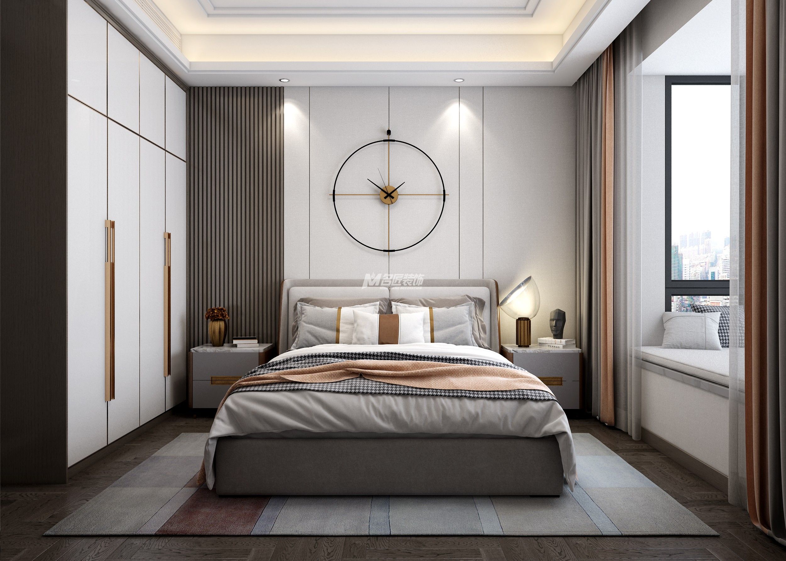 天譽城220㎡次臥現(xiàn)代輕奢裝修風格效果圖