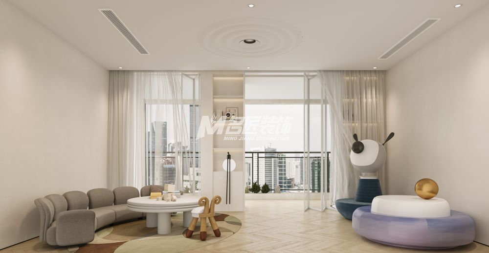 綠城春江明月220㎡客廳休閑區(qū)侘寂裝修風(fēng)格