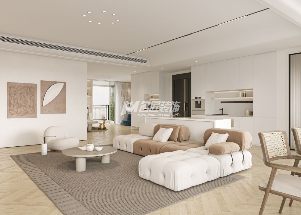 綠城春江明月220㎡客廳角度二侘寂裝修風(fēng)格