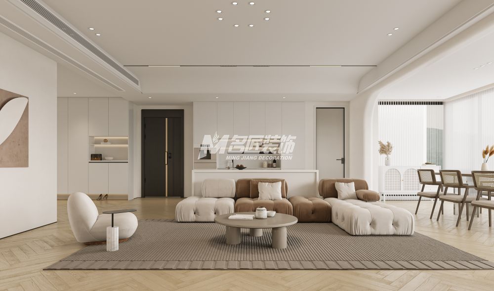 綠城春江明月220㎡客廳侘寂裝修風(fēng)格